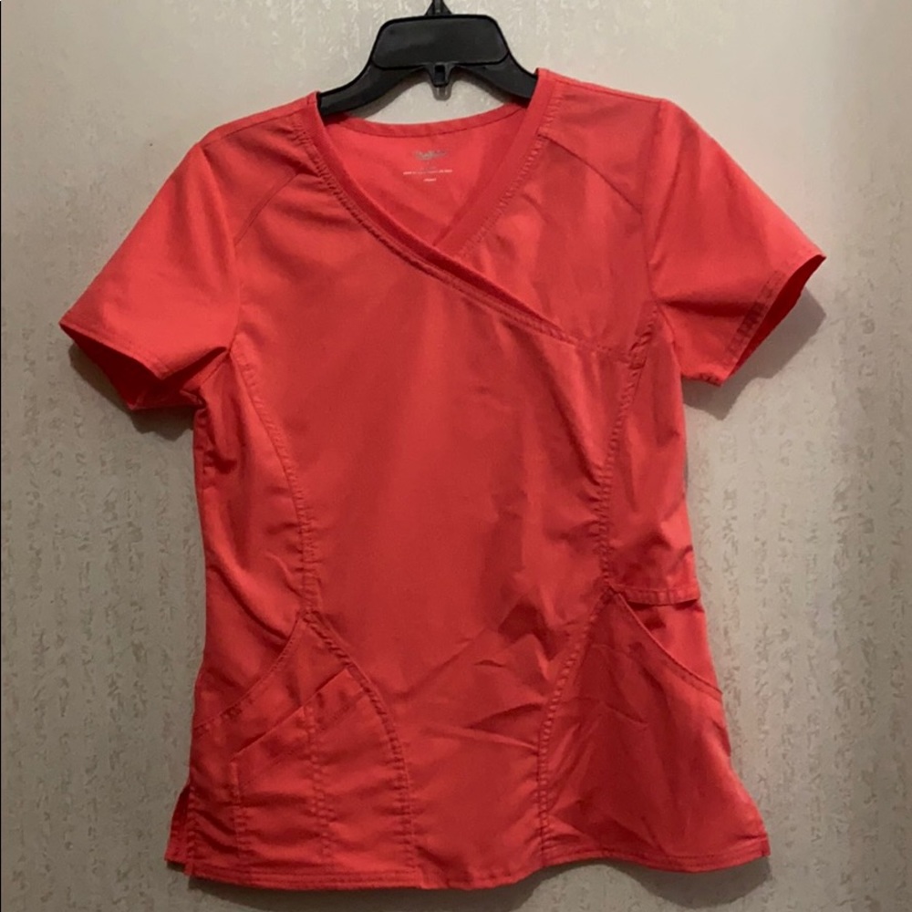 Coral bright pink scrubs